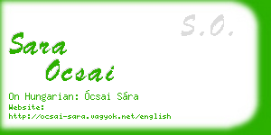 sara ocsai business card