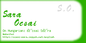 sara ocsai business card